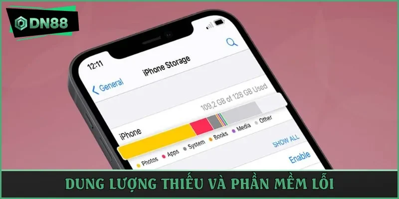 Dung lượng thiếu và phần mềm lỗi